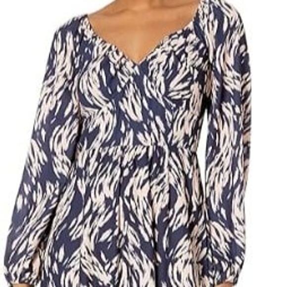 Ali & Jay Women's S Blue & Peach Long Sleeve A-Line Maxi Dress NWT - Picture 2 of 5